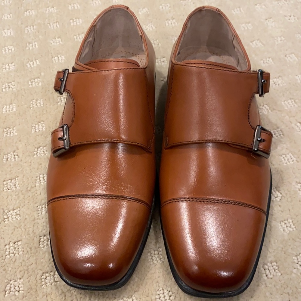 Boys Size 1M Florsheim Brown Dress Shoes